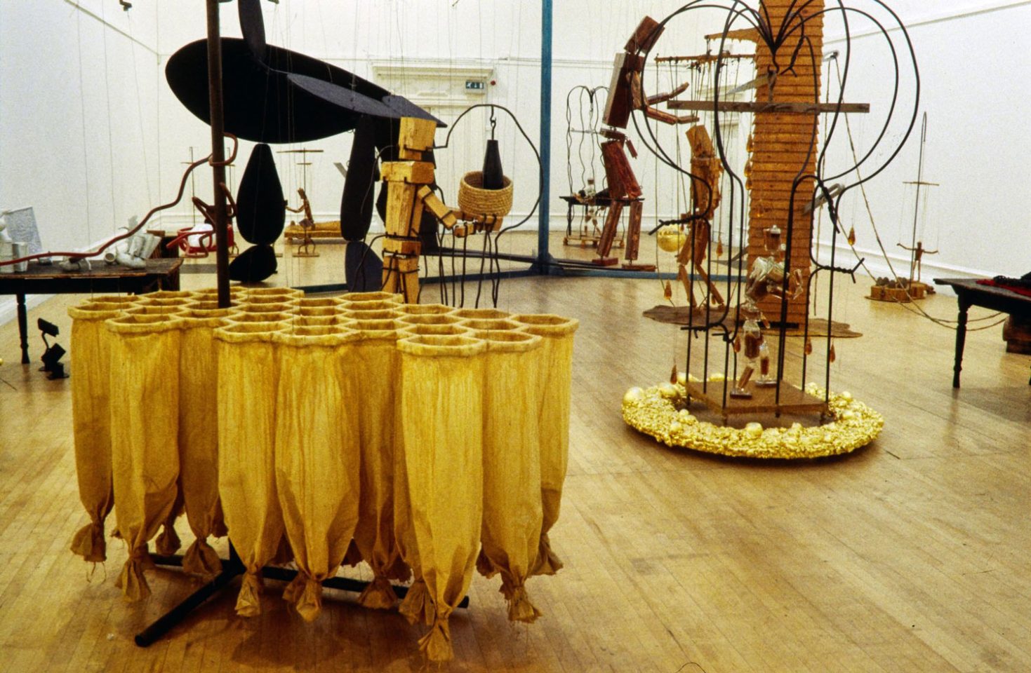 Installation view of Bill Woodrow&#8217;s 2001 exhibition The Beekeeper.
