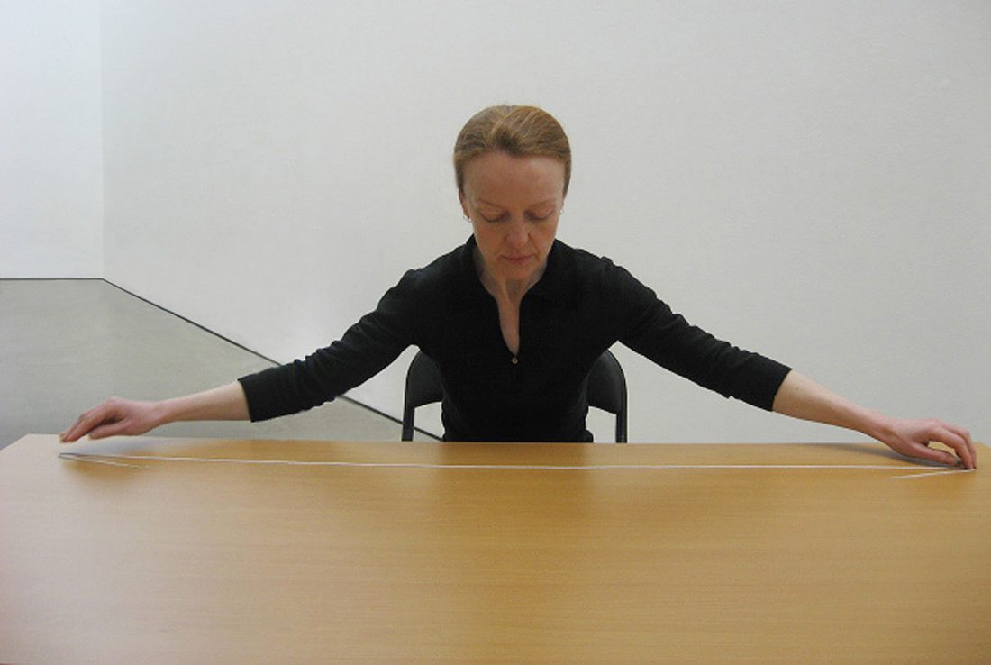 <p>Installation view of performance in Marie Cool Fabio Balducci: Untitled 2006-2009. Marie Cool demonstrates a series of ‘exercises’ in the main space. Photo: Andy Stagg</p>
