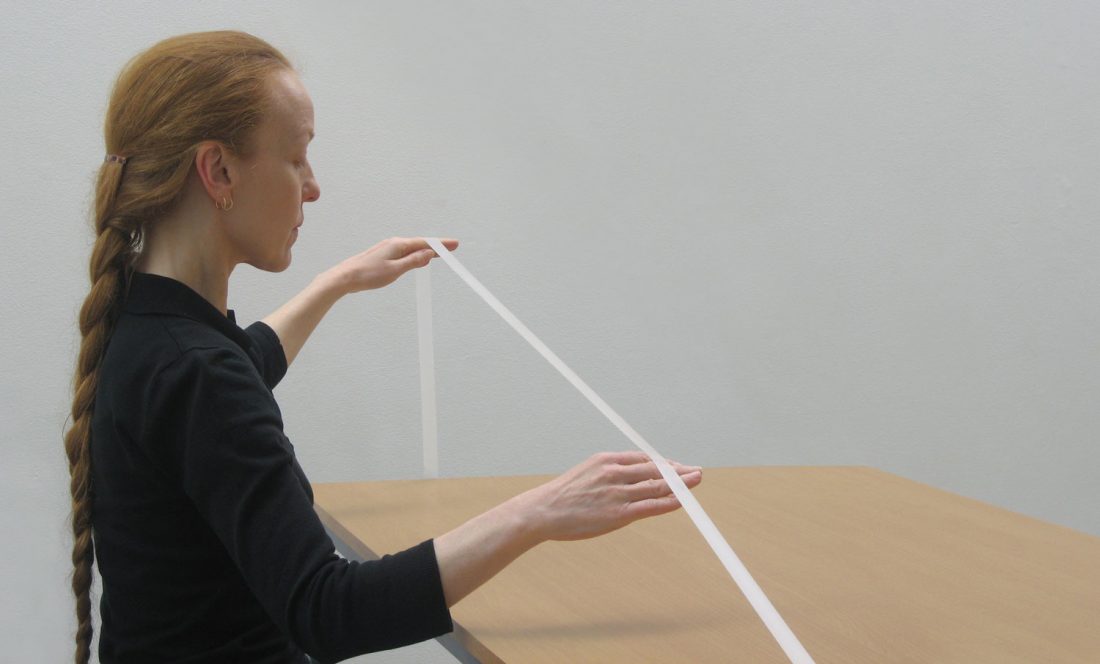 <p>Installation view of performance in Marie Cool Fabio Balducci: Untitled 2006-2009. Marie Cool demonstrates a series of ‘exercises’ in the main space. Photo: Andy Stagg</p>
