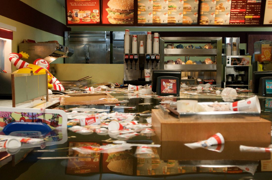 <p>Still from Superflex’s <em>Flooded McDonald’s</em>. Courtesy the artists.</p>
