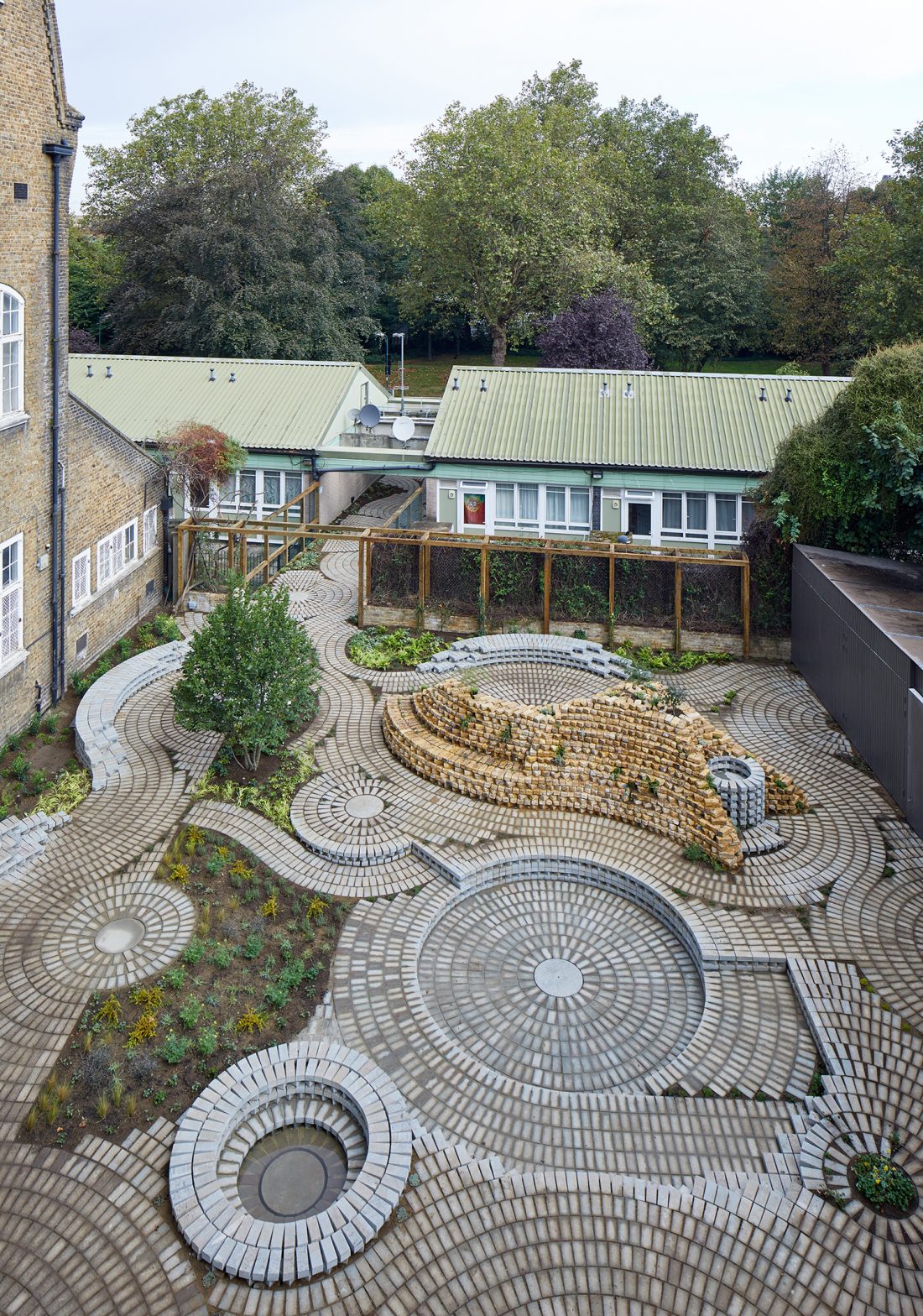 <p>Aerial view of the garden by day by Gabriel Orozco, 2016 (c) Gabriel Orozco. Photo: Andy Stagg</p>