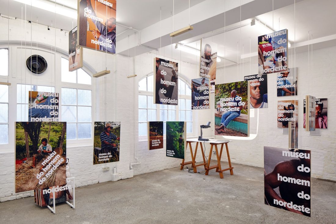 <p>Installation view of Jonathas de Andrade’s, <em>Posters for the Museum of the Man of the Northeast (Cartazes para o </em>museu<em> do </em>homem<em> do </em>nordeste<em>)</em>, 2013 as part of <em>Under the Same Sun: Art from Latin America Today.</em> Courtesy: Solomon R. Guggenheim Foundation and the South London Gallery. Photo: Andy Stagg</p>
