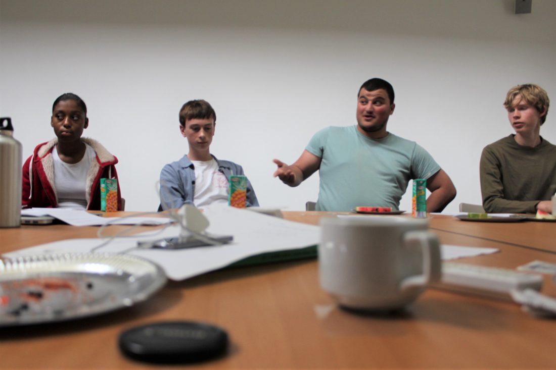 <p>Art Assassins discussing and reworking their manifesto, summer 2016.</p>