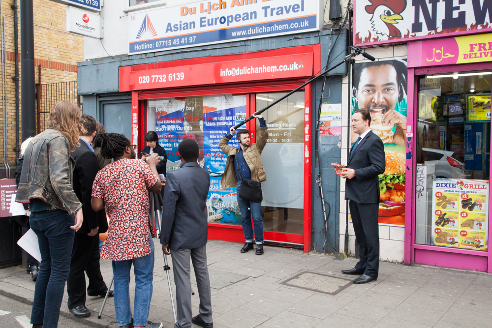 Art Assassins and DashNDem shooting their party political broadcast in Peckham.