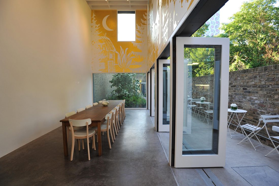 <p>The Double Height Room overlooking the Fox Garden in the gallery&#8217;s café-restaurant.</p>
