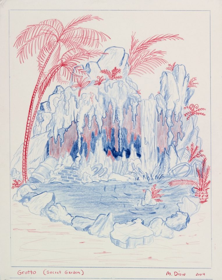 Mark Dion, Grotto, Secret Garden, 2004, coloured pencil on paper