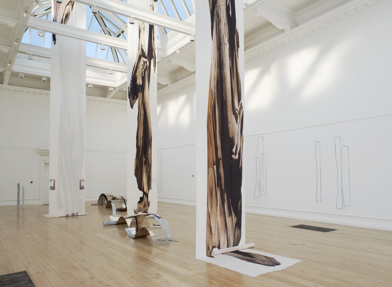 Installation view of Alice Channer&#8217;s 2012 exhibition Out of Body in the Main Galleries. Photo: Andy Keate
