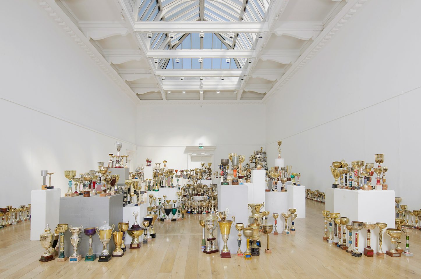Installation view of Alice Channer&#8217;s work in the 2012 exhibition Pursuit of Perfection: the Politics of Sport, in the Main Galleries. Photo: Andy Keate
