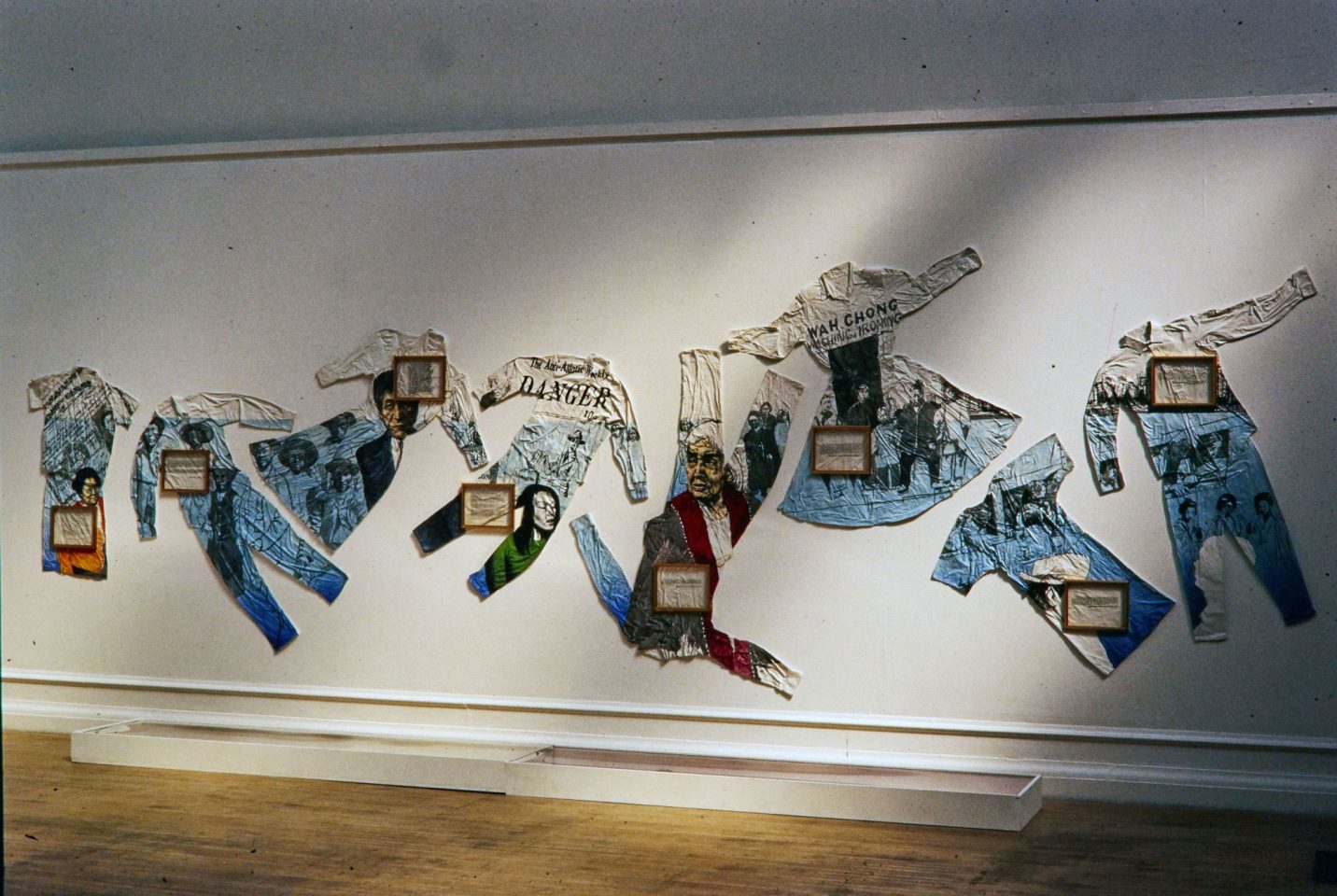Installation view from Rose Garrard&#8217;s 1994 exhibition Arena for Conversation.
