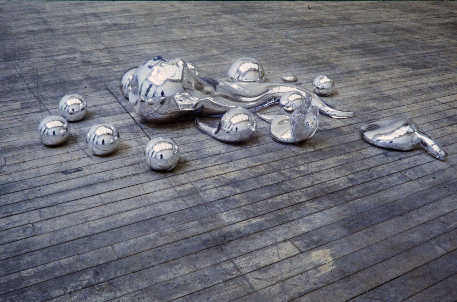 Installation view from Marc Quinn&#8217;s 1998 solo exhibition.
