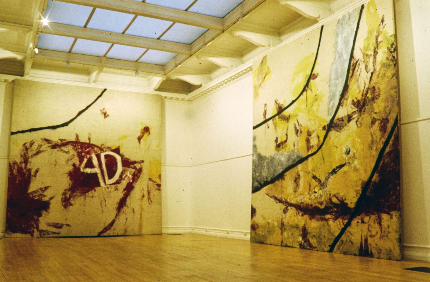 Installation view of Julian Schnabel&#8217;s 1999 solo exhibition.
