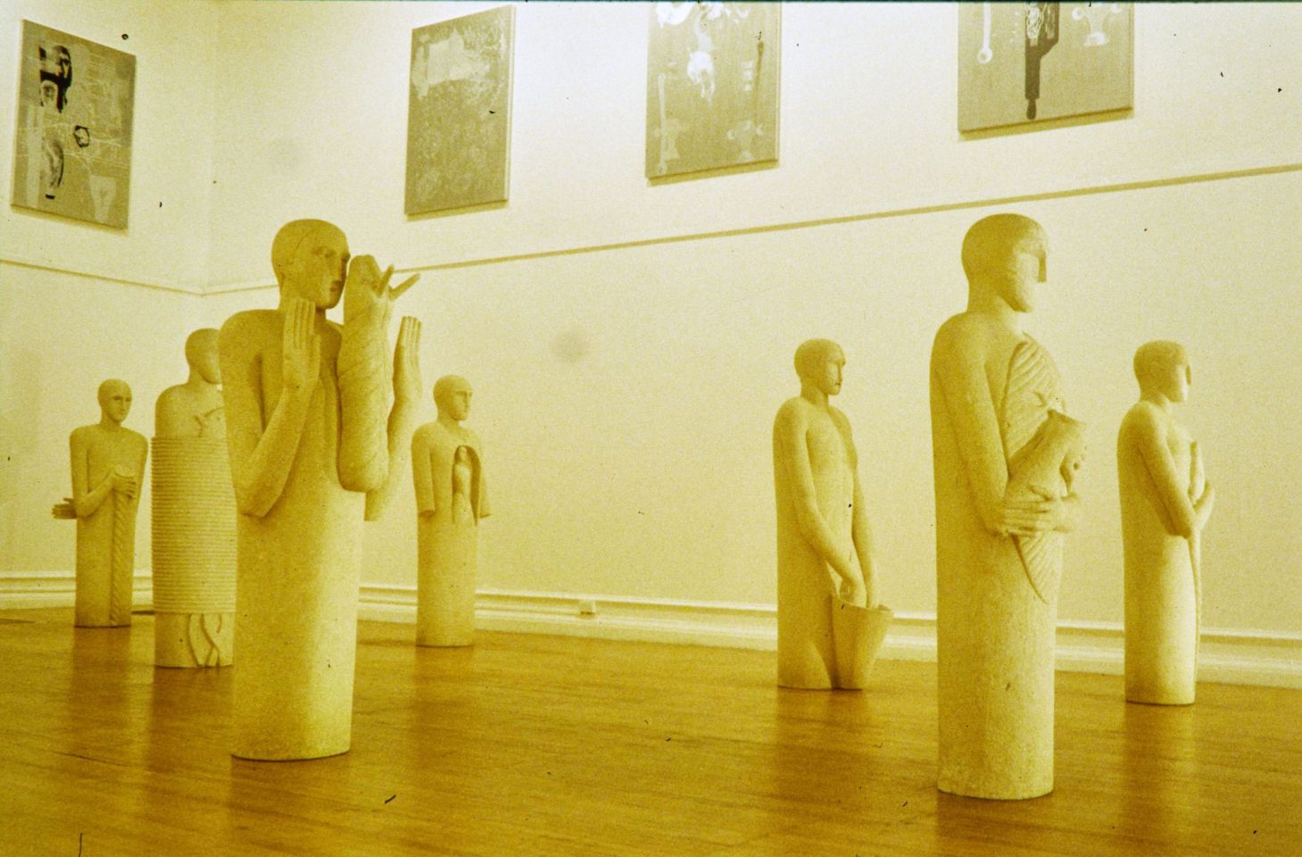 Installation view of Brian Eno &amp; Mimmo Paladino&#8217;s 1999 exhibition.
