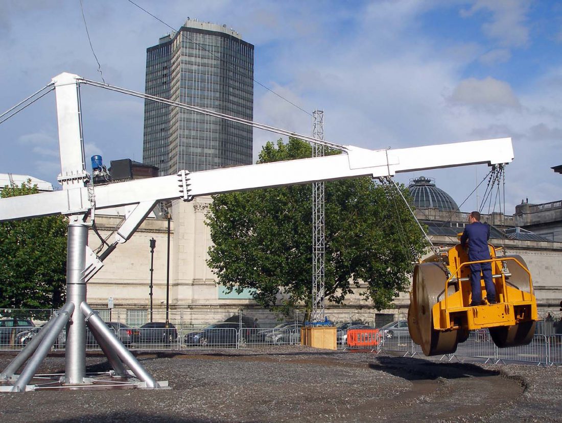 <p>Chris Burden’s <em>The Flying Steamroller.</em></p>
