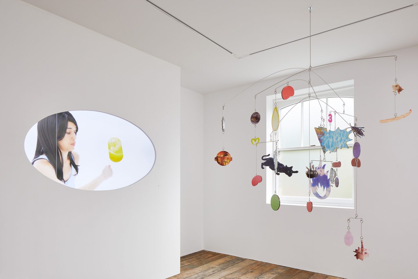 Installation view of KNOCK KNOCK at South London Gallery (22 September – 18 November 2018)
Pictured: She (2017) and KEEP OUT OF REACH OF CHILDREN (2018) by Danielle Dean
Photo: Andy Stagg
