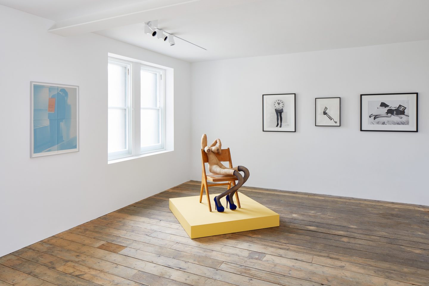 Knock Knock installation view featuring Sarah Lucas work