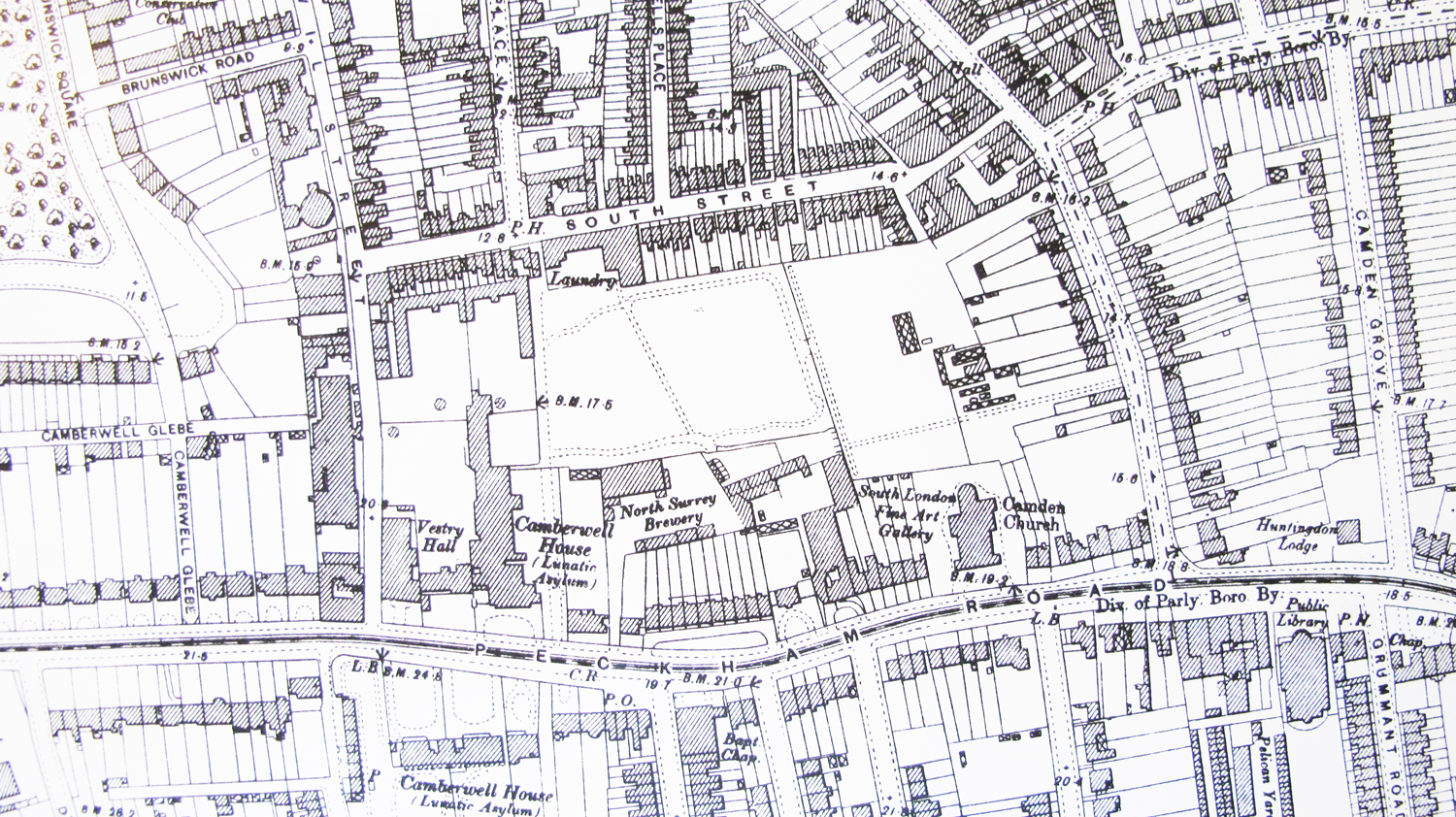 Archival map of Peckham and Camberwell