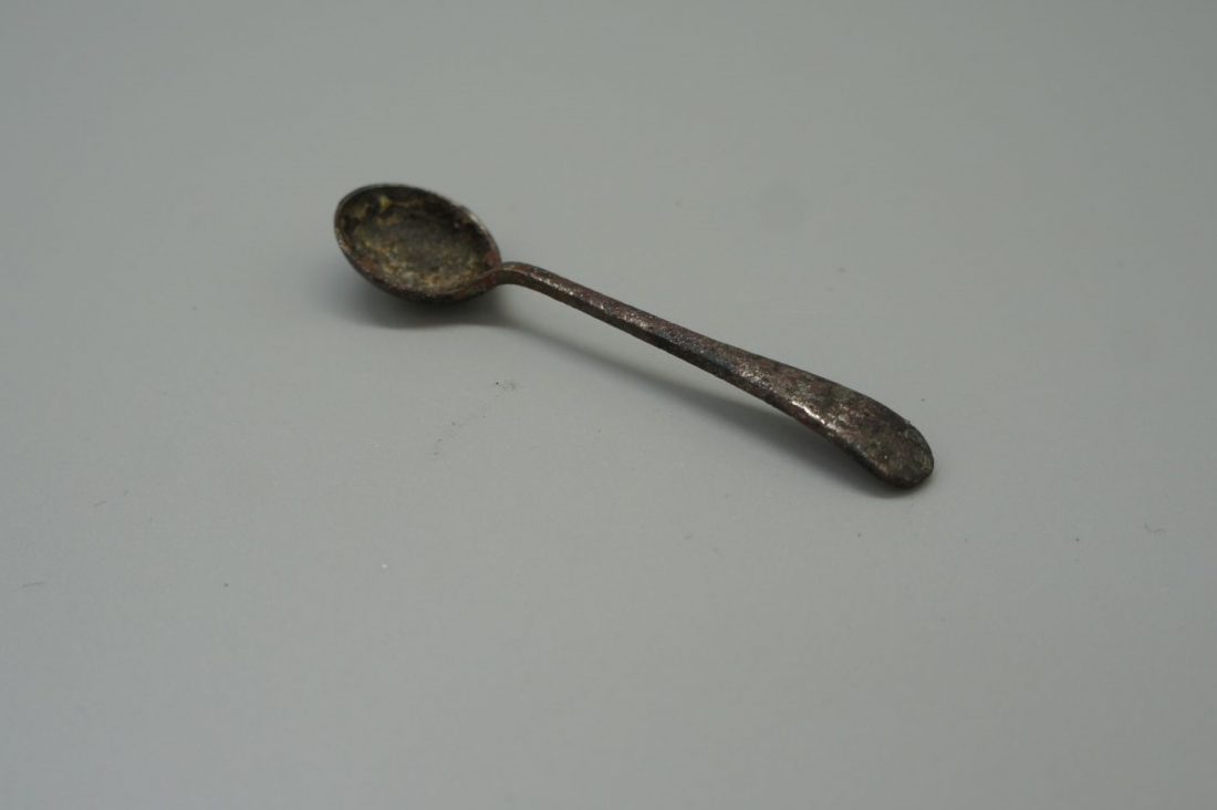 <p>A mustard spoon found at the site of Camberwell House Lunatic Asylum by Liz Sibthorpe</p>
