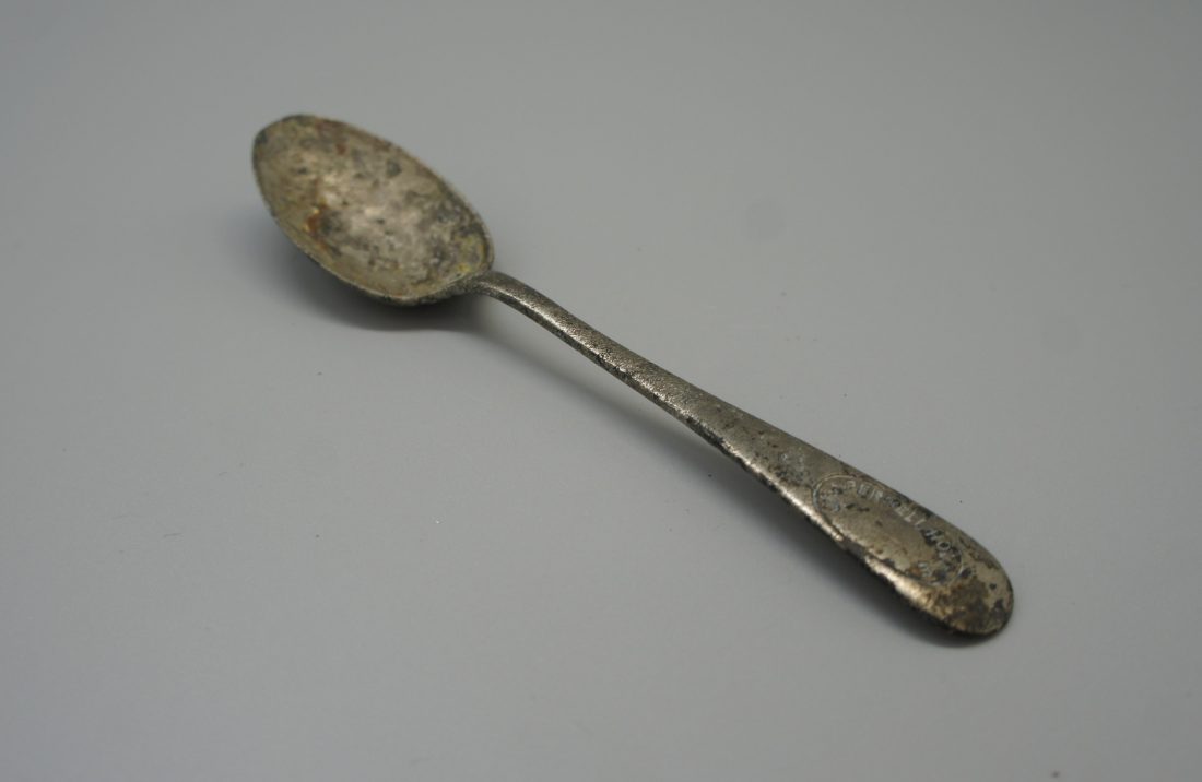 <p>A spoon stamped ‘Camberwell House’ discovered by Liz Sibthorpe</p>
