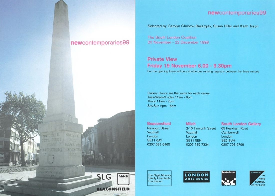 <p>Invitation card to the private view (front and back)</p>
