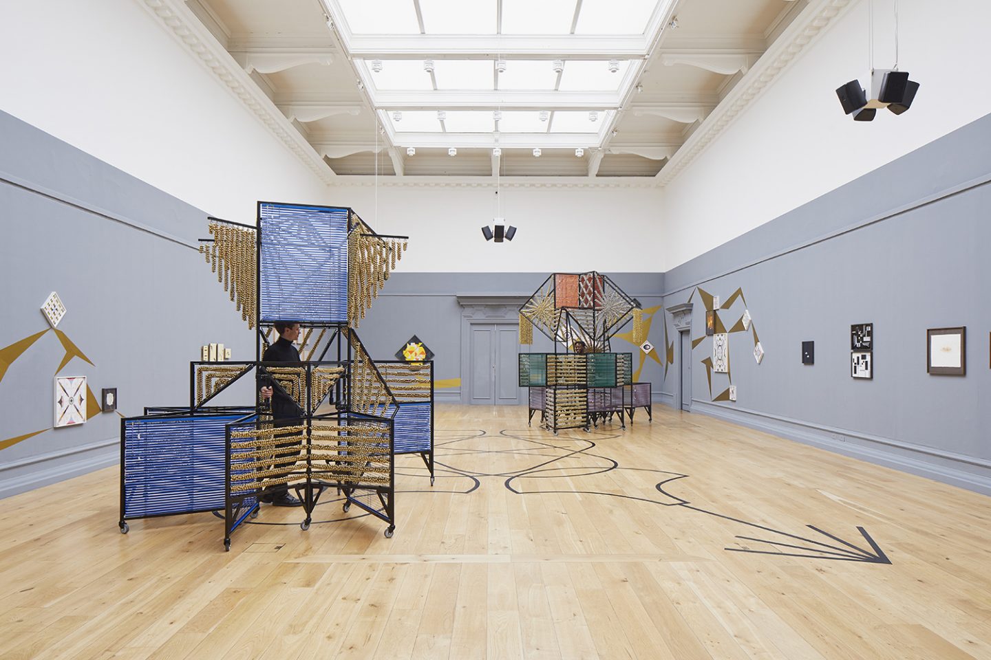 Installation view of Haegue Yang: Tracing Movement at the South London Gallery, 2019.
