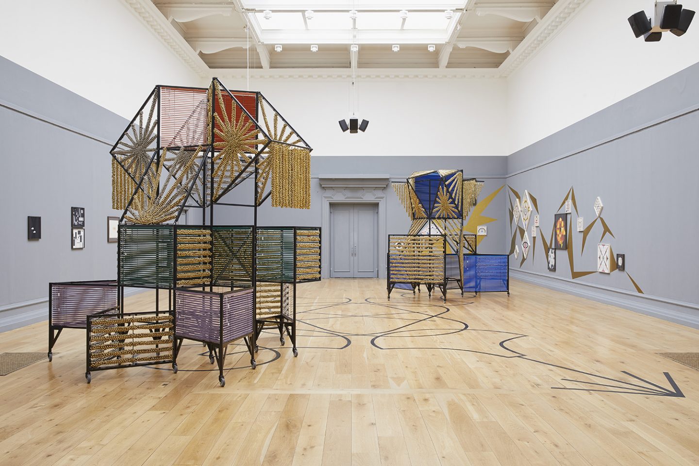 Installation view of Haegue Yang: Tracing Movement at the South London Gallery, 2019.

