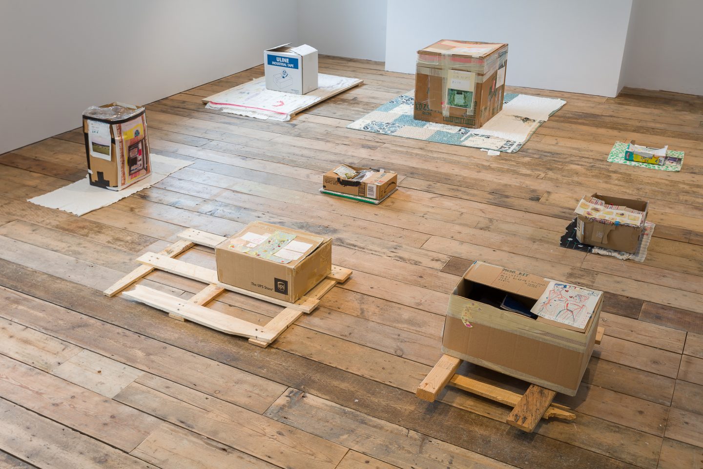Susan Cianciolo, Kits, 1996–2016. Installation view at the South London Gallery Fire Station, 2019
Courtesy the artist, Modern Art, London and Bridget Donahue, New York. Photo: Mark Blower
