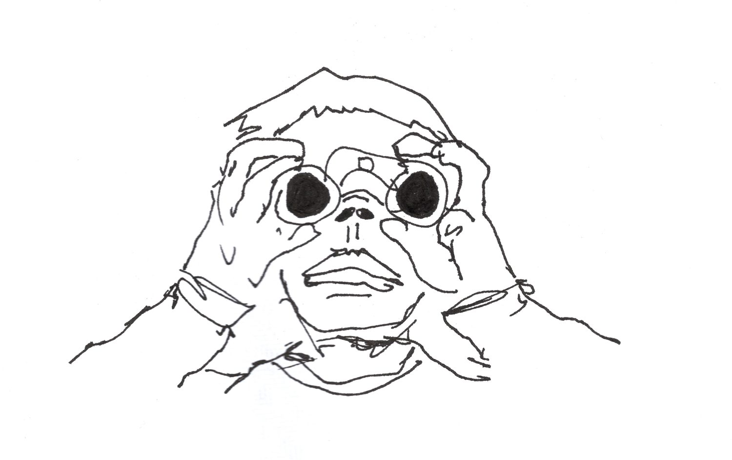 Illustration of someone looking through binoculars