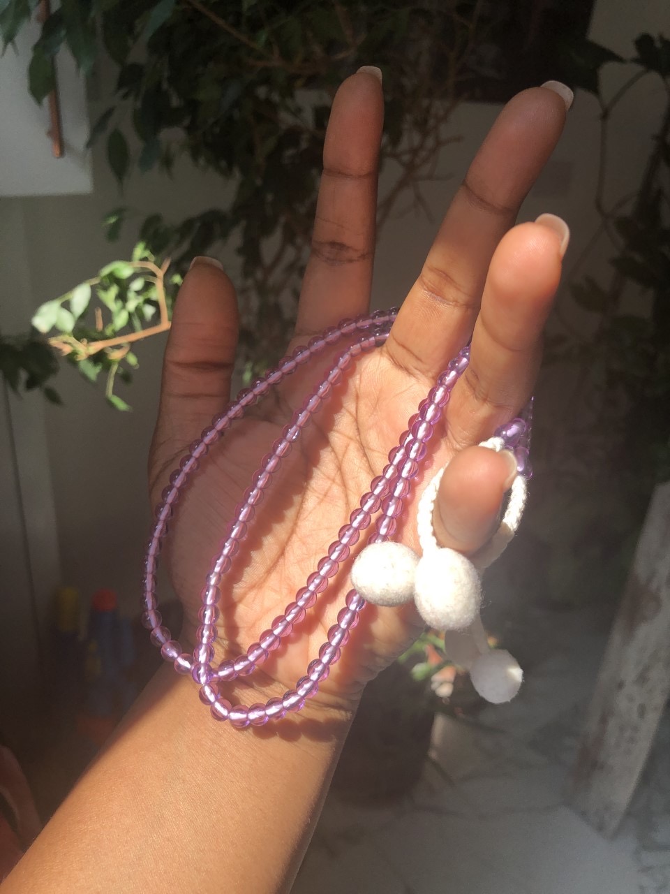 <p>Leah’s Buddhist beads</p>