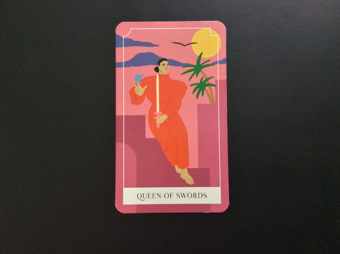 <p>Queen of Swords tarot card</p>
