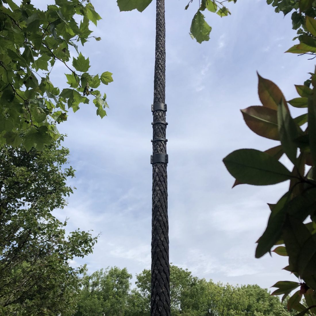 <p>Heather and Ivan Morison, <em>Shadow Curriculum </em>in situ on Farmers Road. Photo: Guy Mannes-Abbott, 21 May 2020</p>
