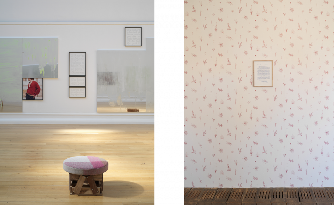 <p>Left: Danh Vo, <em>untitled</em>, 2019. Installation view at the South London Gallery, 2019. Photo: Nick Ash</p>
<p>Right: Danh Vo, <em>Aconitum souliei, Inflorescence portion / Lilium souliei, outer and inner tepel … 2009 (detail) </em>and Danh Vo,<em> 2.2.1861</em>, 2009. Installation view at the South London Gallery, 2019. Courtesy the artist. Photo: Nick Ash</p>
