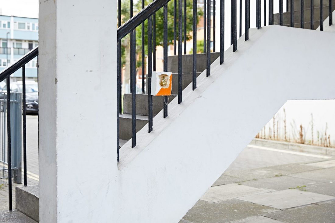 <p><em>24 Bells for the Radio</em> on the Elmington Estate by James Jessiman. Photo: Andy Stagg</p>
