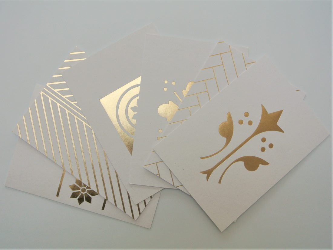 Ola SLG Bespoke Fire Station Details Brass Gold Foil Postcard