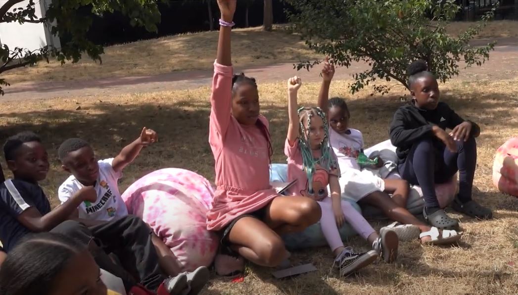 <p>Still from the <em>Exercises in Freedom </em>Something & Son, 2022 video. Filmed by Anita Safowaa.</p>