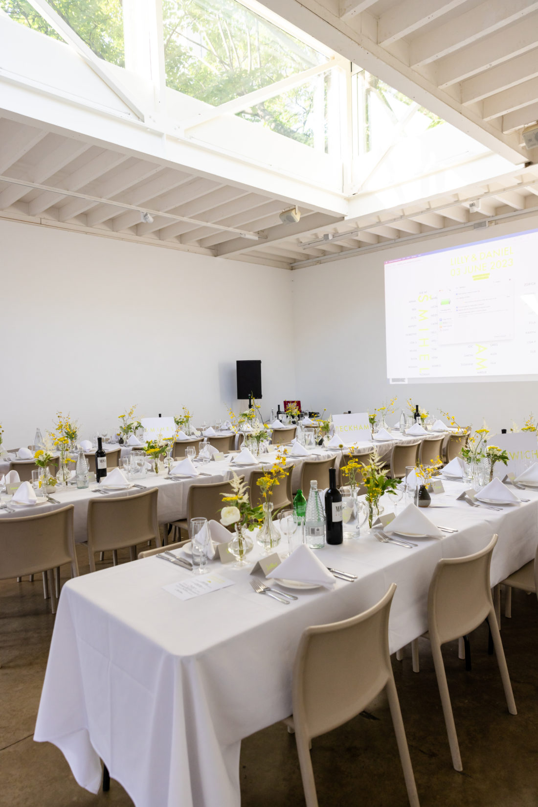 <p>The Clore Studio set up for a dinner. Photo: Enara Photography.</p>
