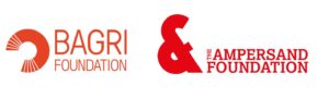 Two logos, an orange logo for Bagri Foundation, and a red logo for Ampersand Foundation