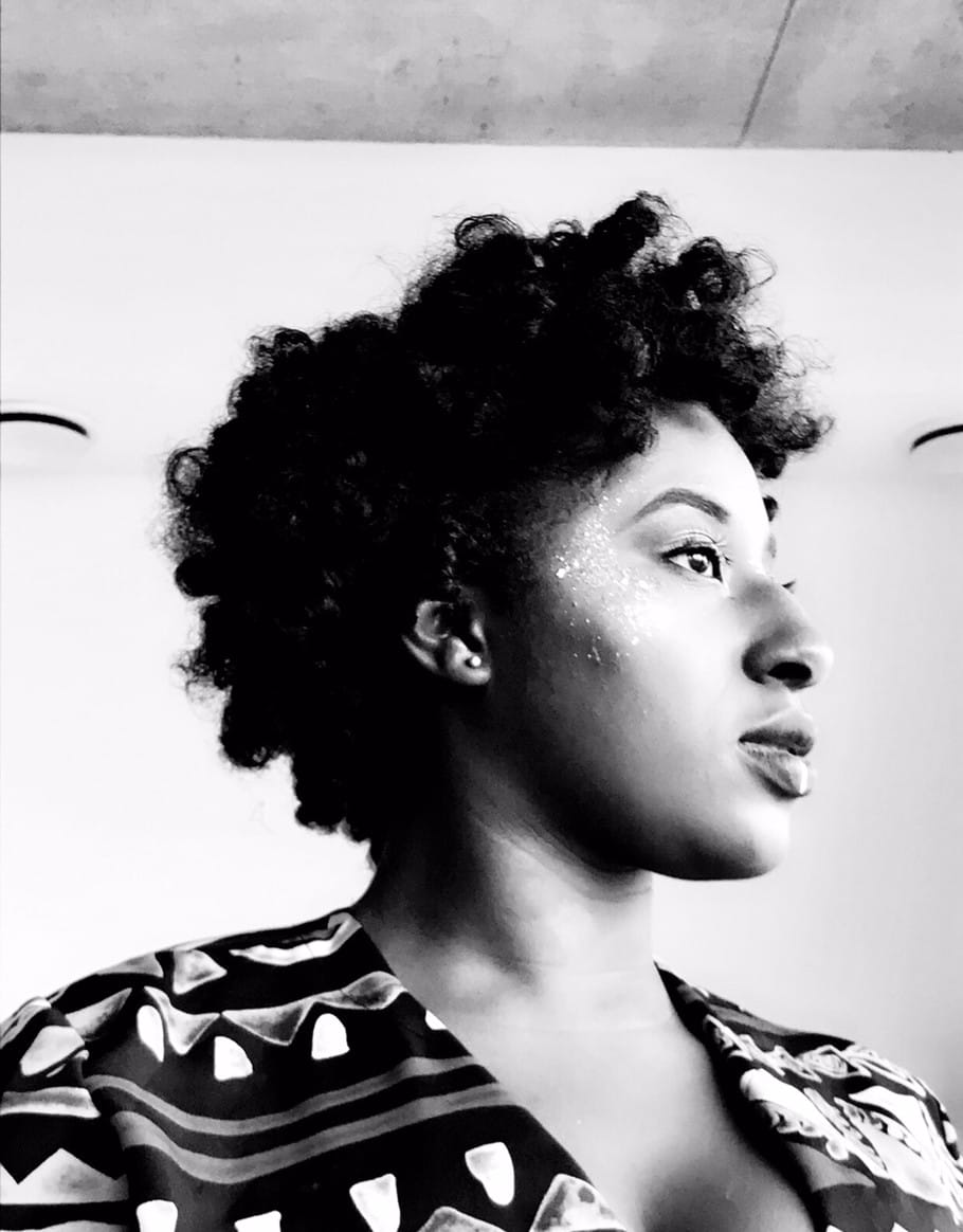 A black and white photo of artist Barbara Majek